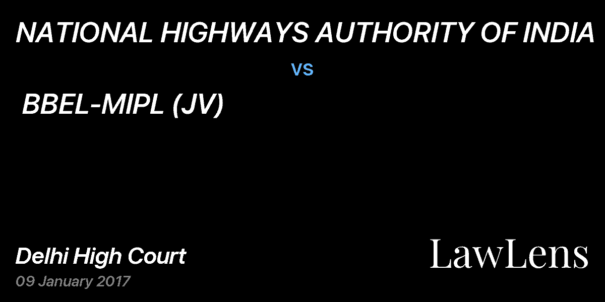 Preview image for NATIONAL HIGHWAYS AUTHORITY OF INDIA  vs.  BBEL-MIPL (JV)