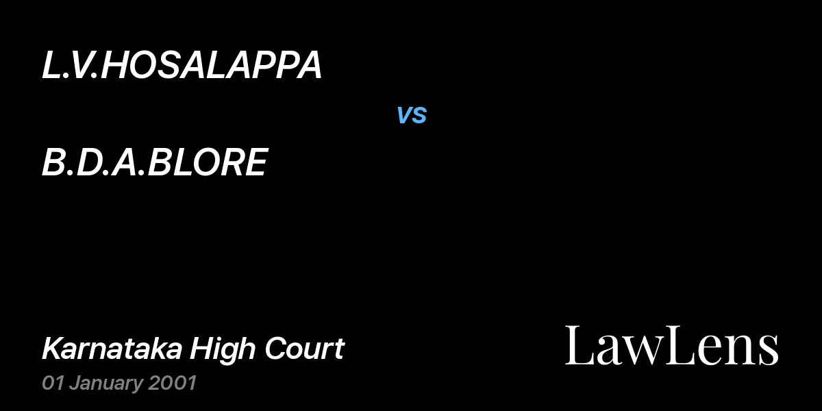 Preview image for L.V.HOSALAPPA vs. B.D.A.BLORE