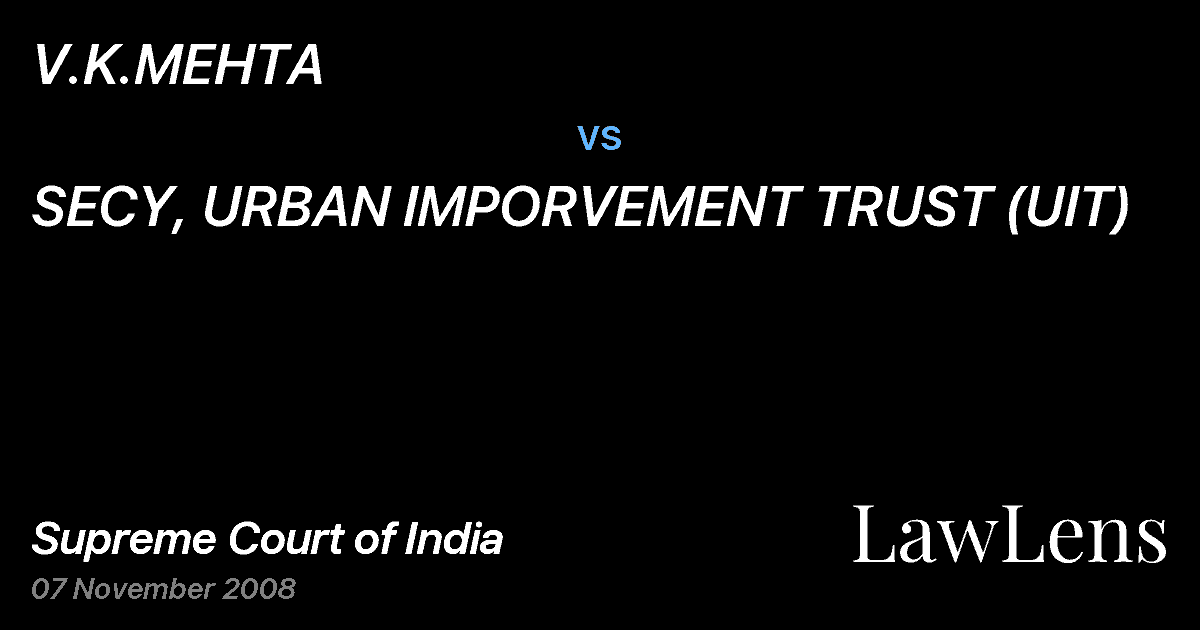 Preview image for V.K.MEHTA vs. SECY, URBAN IMPORVEMENT TRUST (UIT)