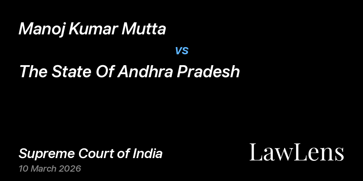 Preview image for Manoj Kumar Mutta vs. The State Of Andhra Pradesh