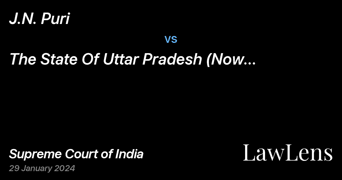 Preview image for J.N. Puri vs. The State Of Uttar Pradesh (Now State Of Uttarakhand)