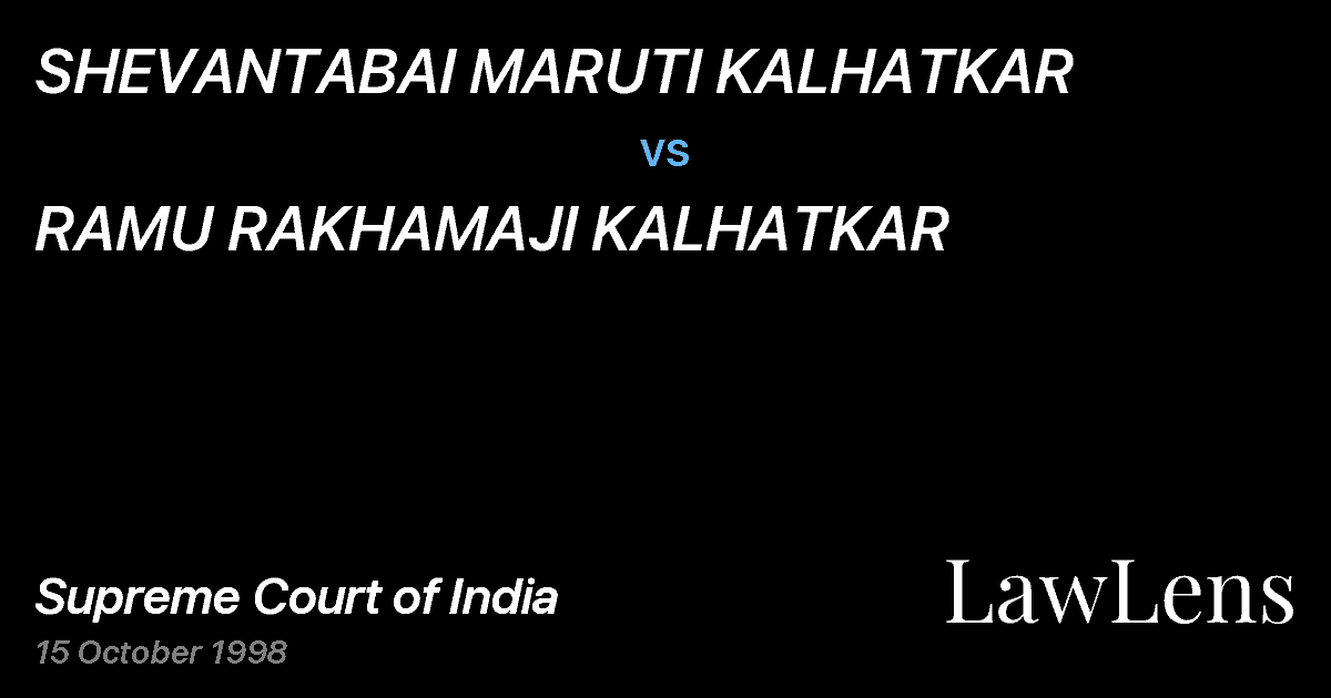 Preview image for SHEVANTABAI MARUTI KALHATKAR vs. RAMU RAKHAMAJI KALHATKAR