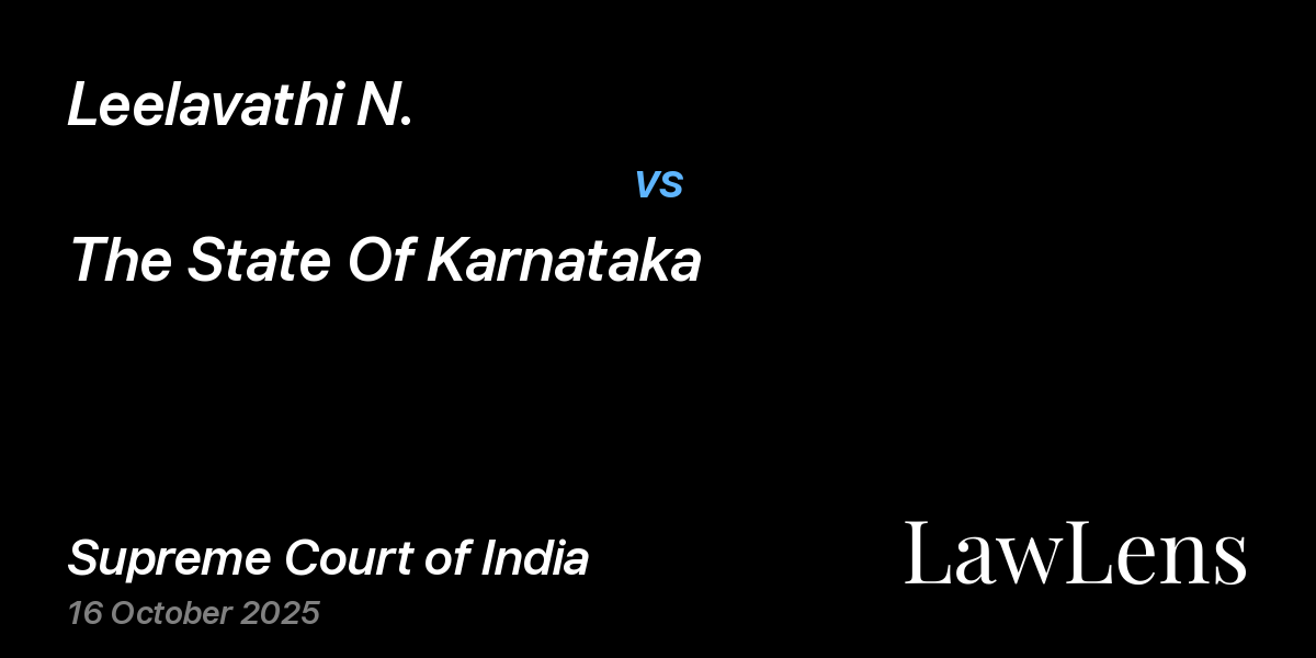 Preview image for Leelavathi N. vs. The State Of Karnataka