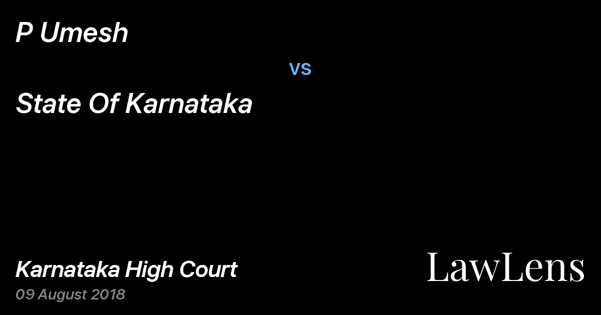 Preview image for P Umesh vs. State Of Karnataka