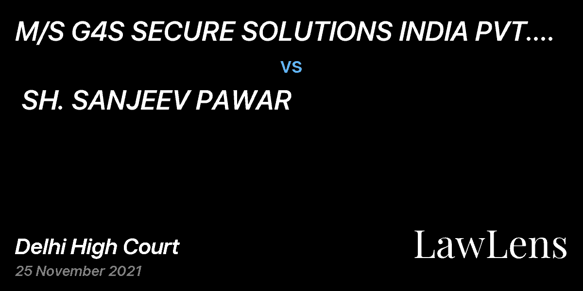 Preview image for M/S G4S SECURE SOLUTIONS INDIA PVT. LTD.  vs.  SH. SANJEEV PAWAR