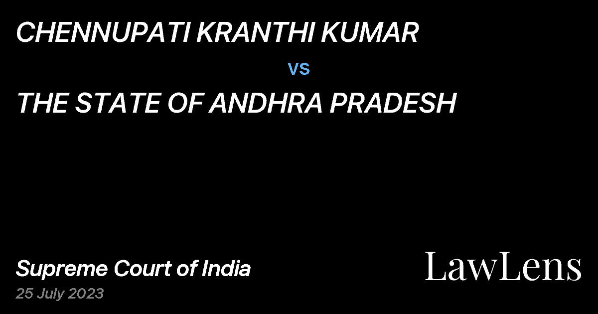 Preview image for CHENNUPATI KRANTHI KUMAR vs. THE STATE OF ANDHRA PRADESH