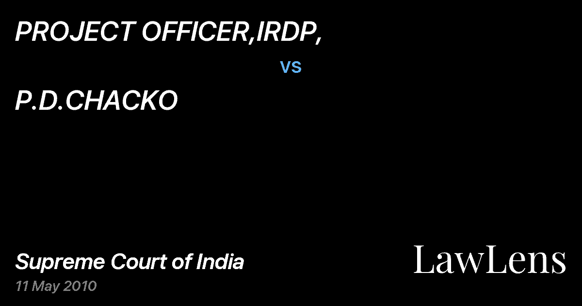 Preview image for PROJECT OFFICER,IRDP, vs. P.D.CHACKO