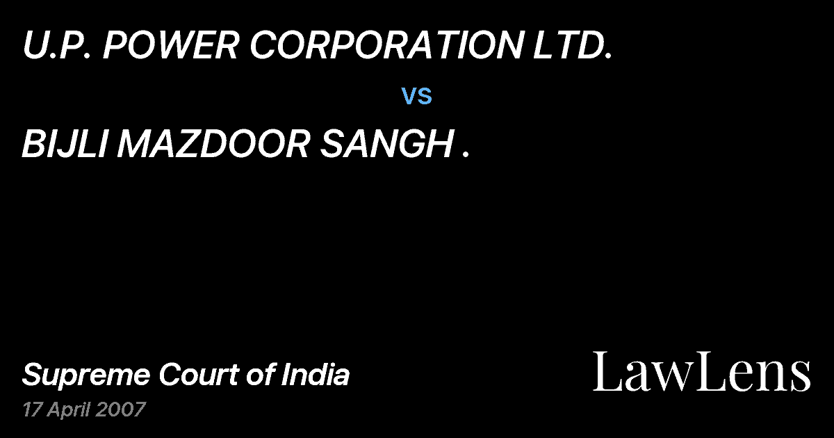 Preview image for U.P. POWER CORPORATION LTD. vs. BIJLI MAZDOOR SANGH .
