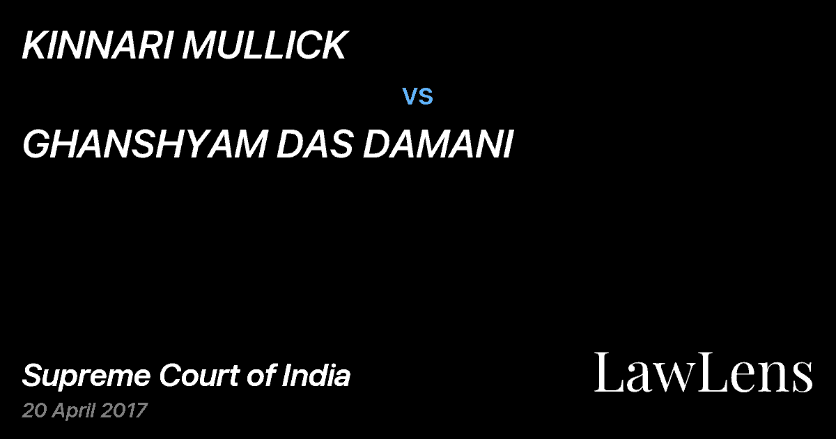 Preview image for KINNARI MULLICK vs. GHANSHYAM DAS DAMANI