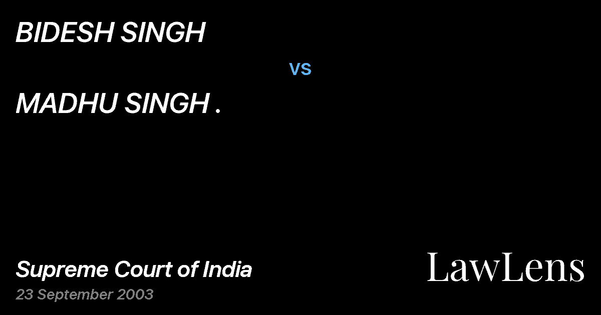 Preview image for BIDESH SINGH vs. MADHU SINGH .