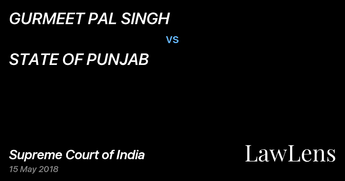 Preview image for GURMEET PAL SINGH vs. STATE OF PUNJAB