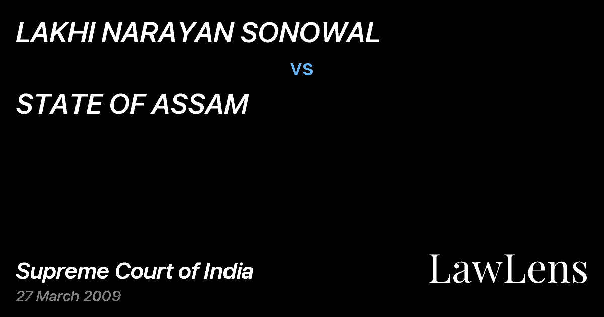Preview image for LAKHI NARAYAN SONOWAL vs. STATE OF ASSAM