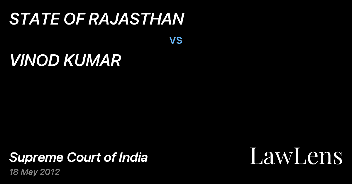 Preview image for STATE OF RAJASTHAN vs. VINOD KUMAR