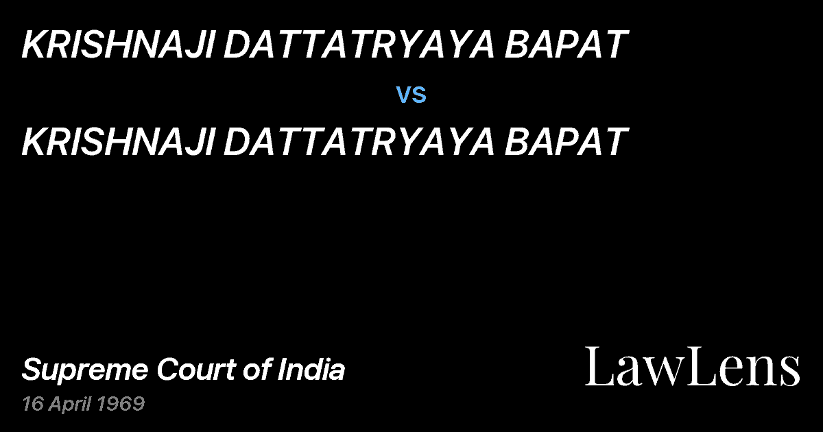 Preview image for KRISHNAJI DATTATRYAYA BAPAT vs. KRISHNAJI DATTATRYAYA BAPAT