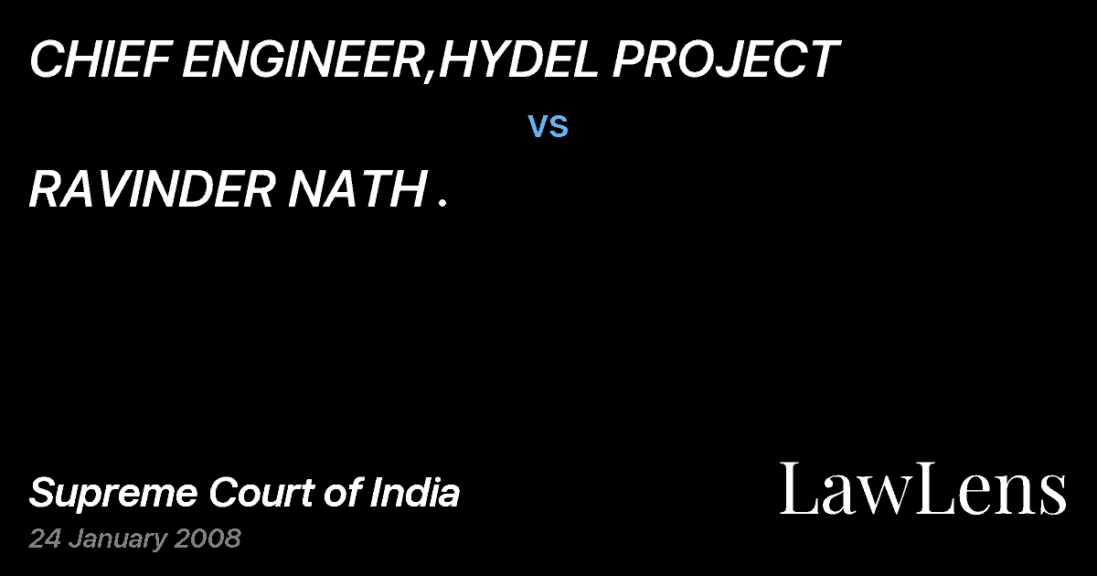 Preview image for CHIEF ENGINEER,HYDEL PROJECT vs. RAVINDER NATH .