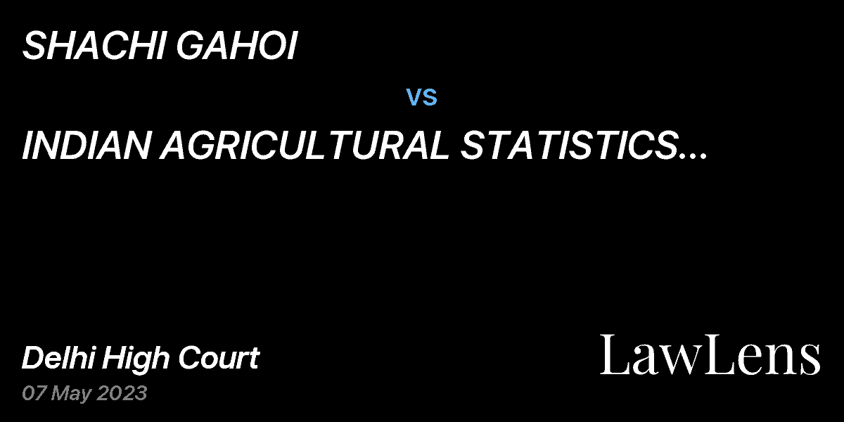 Preview image for SHACHI GAHOI  vs.  INDIAN AGRICULTURAL STATISTICS RESEARCH INSTITUTE AND ORS.