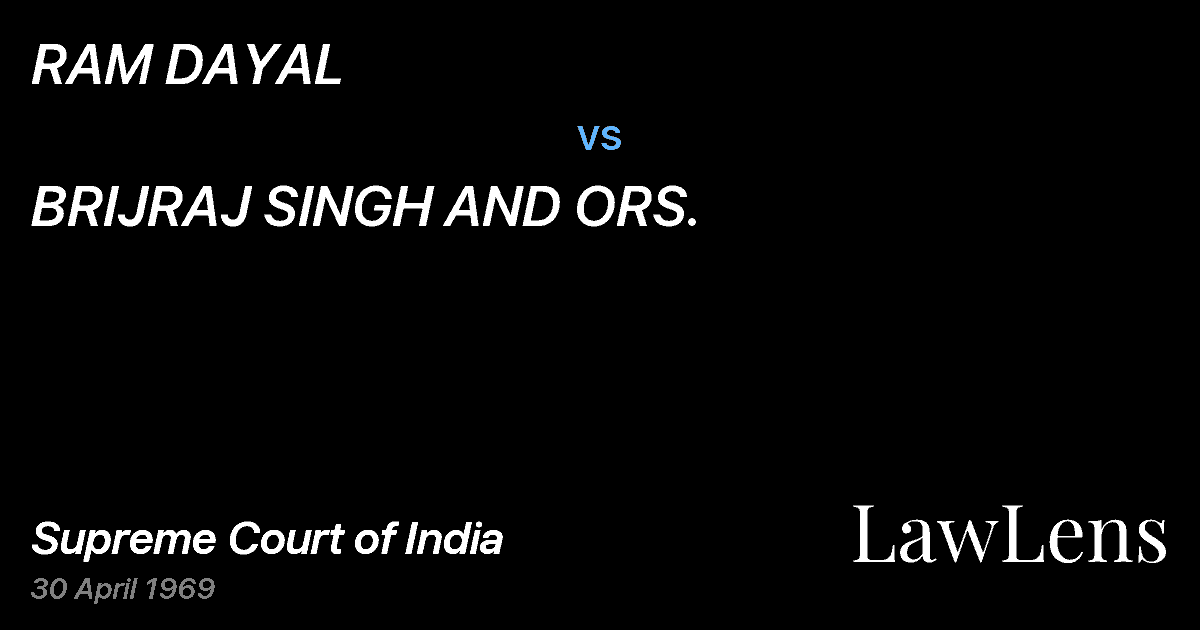 Preview image for RAM DAYAL vs. BRIJRAJ SINGH AND ORS.