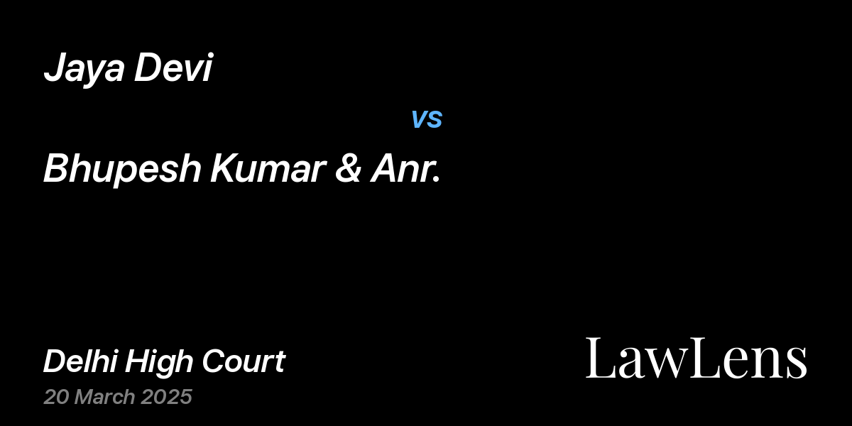 Preview image for Jaya Devi vs. Bhupesh Kumar & Anr.