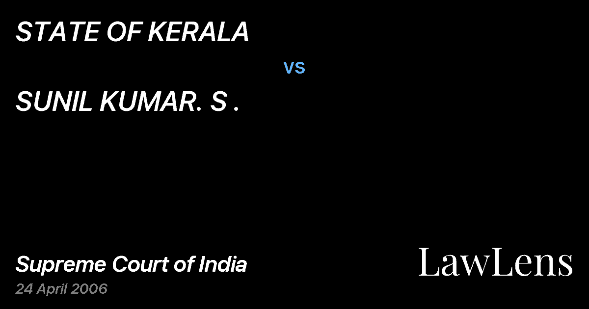 Preview image for STATE OF KERALA vs. SUNIL KUMAR. S .