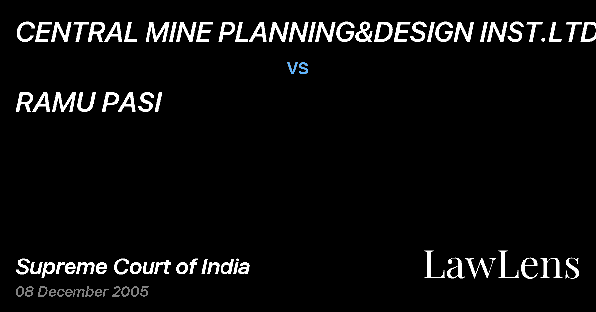 Preview image for CENTRAL MINE PLANNING&DESIGN INST.LTD. vs. RAMU PASI