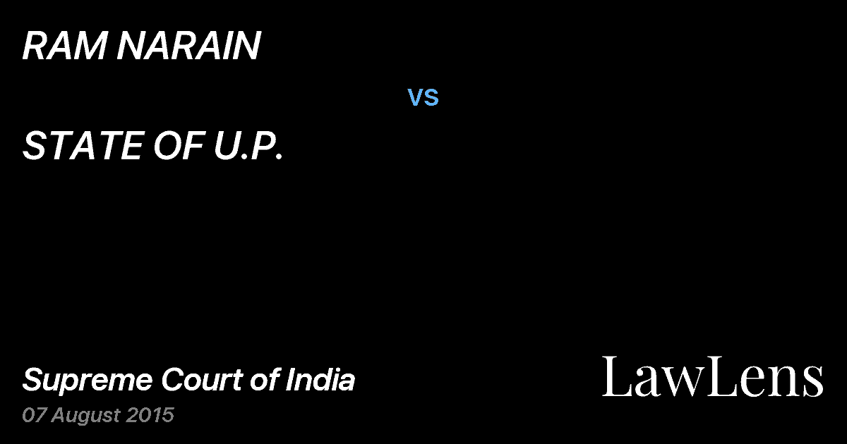 Preview image for RAM NARAIN vs. STATE OF U.P.
