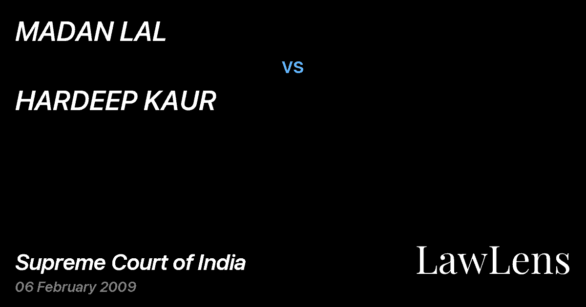 Preview image for MADAN LAL vs. HARDEEP KAUR