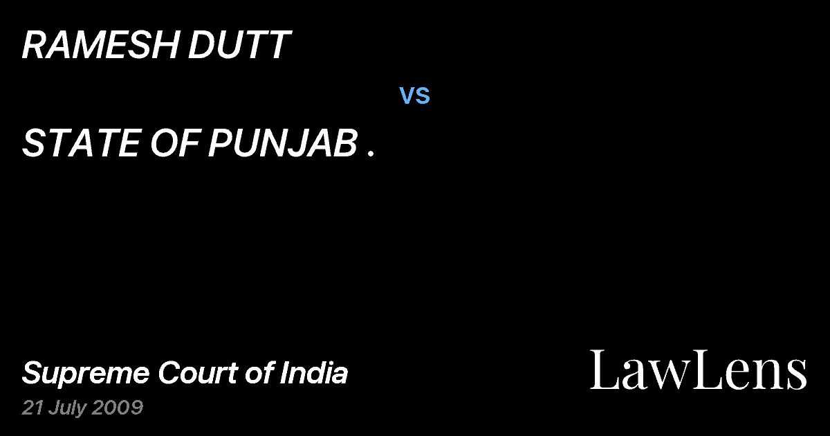 Preview image for RAMESH DUTT vs. STATE OF PUNJAB .