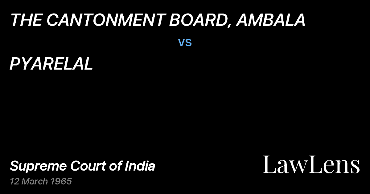 Preview image for THE CANTONMENT BOARD, AMBALA vs. PYARELAL