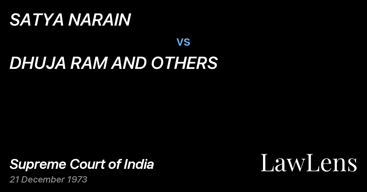 Preview image for SATYA NARAIN vs. DHUJA RAM AND OTHERS