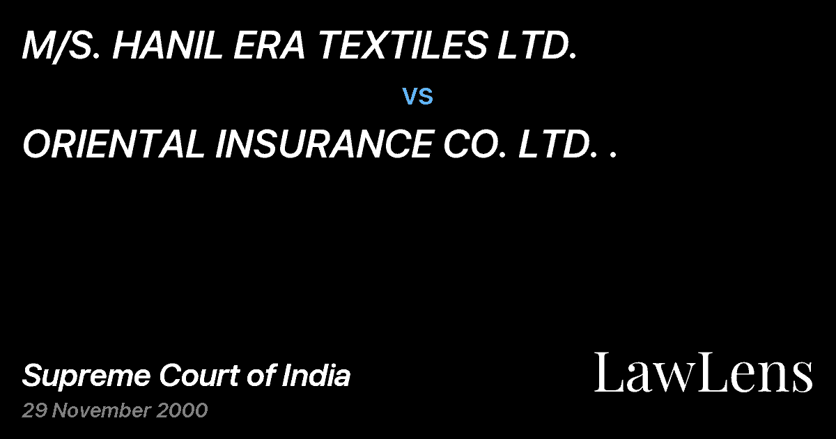 Preview image for M/S. HANIL ERA TEXTILES LTD. vs. ORIENTAL INSURANCE CO. LTD. .