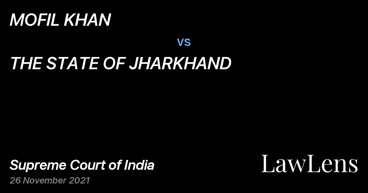 Preview image for MOFIL KHAN vs. THE STATE OF JHARKHAND