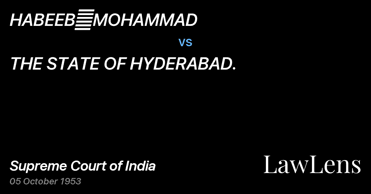 Preview image for HABEEB	MOHAMMAD vs. THE STATE OF HYDERABAD.