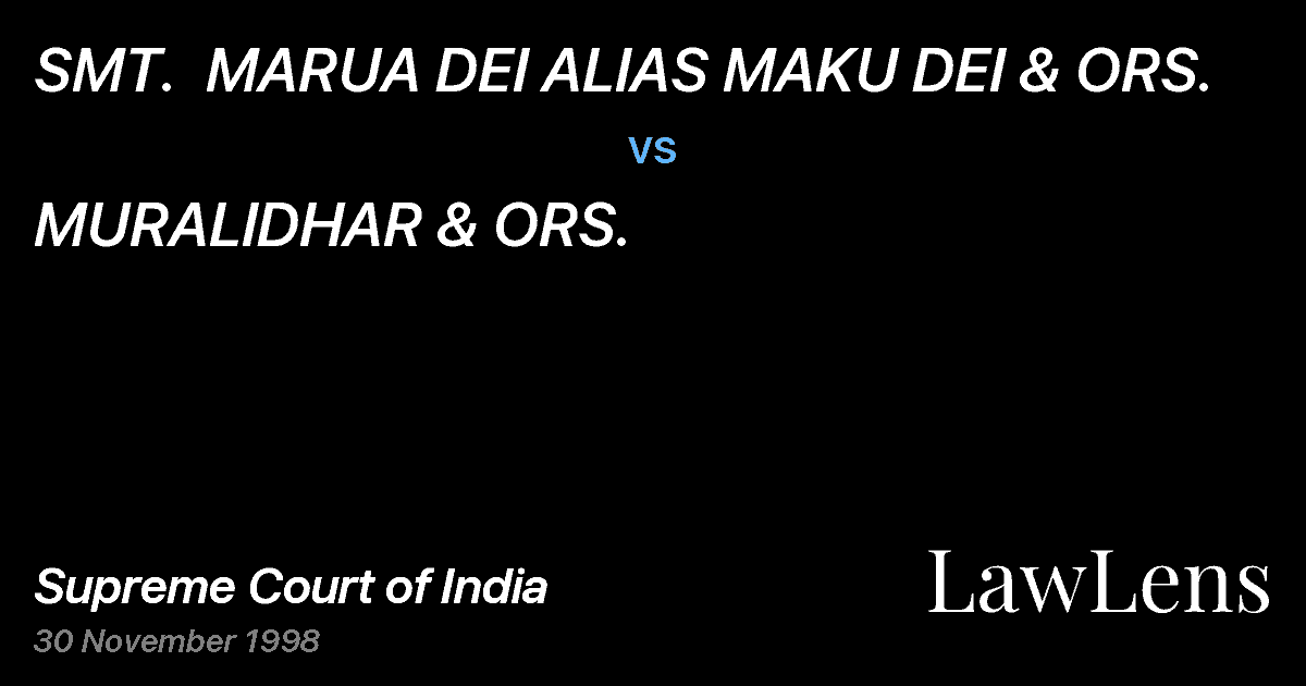 Preview image for SMT.  MARUA DEI ALIAS MAKU DEI & ORS. vs. MURALIDHAR & ORS.