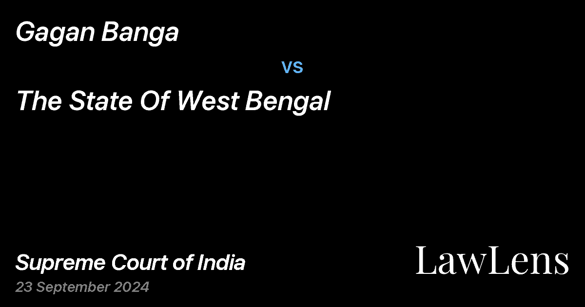 Preview image for GAGAN BANGA vs. THE STATE OF WEST BENGAL