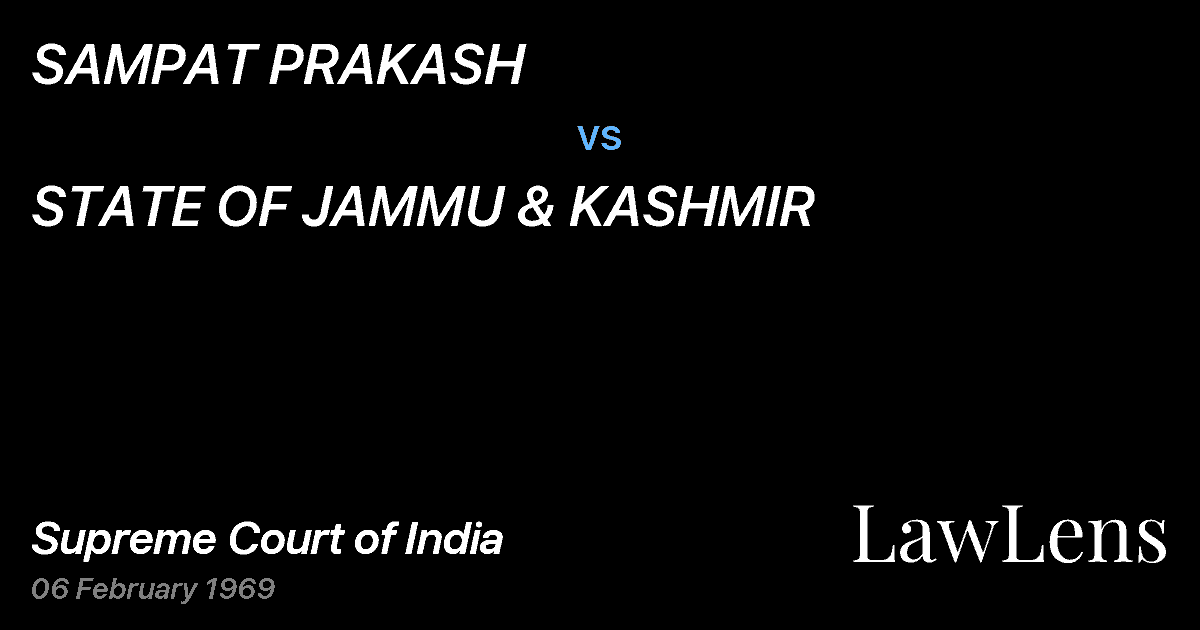 Preview image for SAMPAT PRAKASH vs. STATE OF JAMMU & KASHMIR
