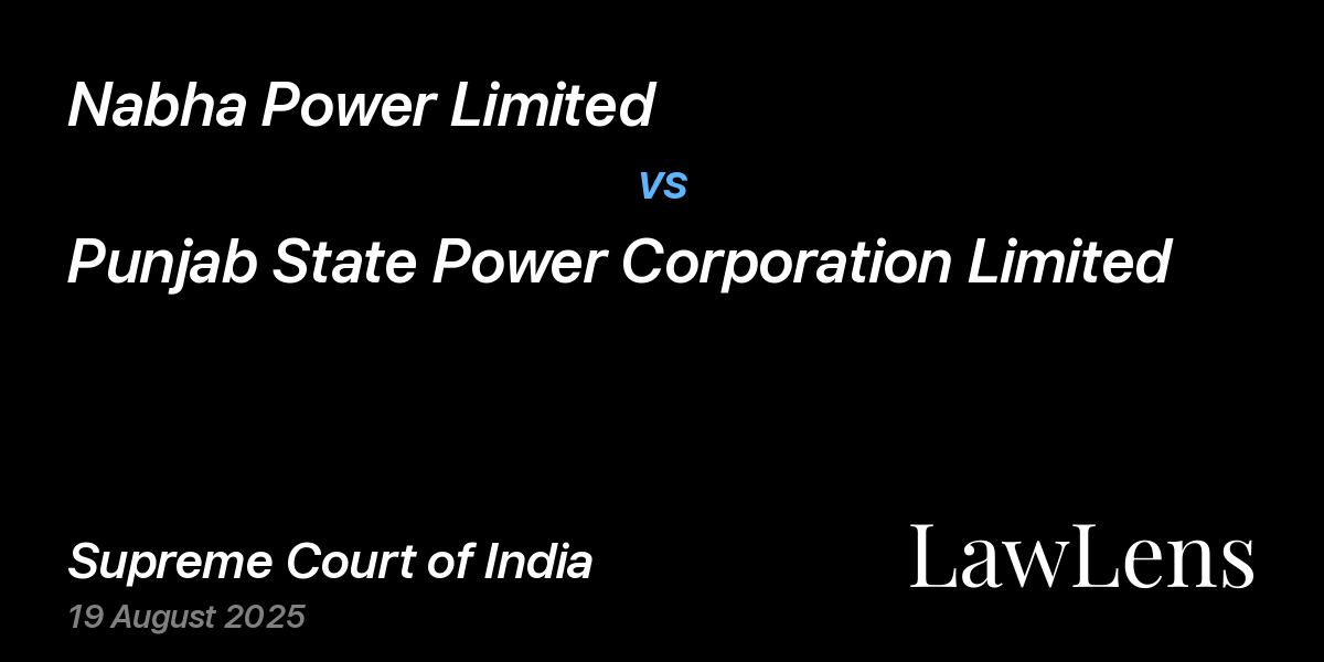 Preview image for Nabha Power Limited vs. Punjab State Power Corporation Limited