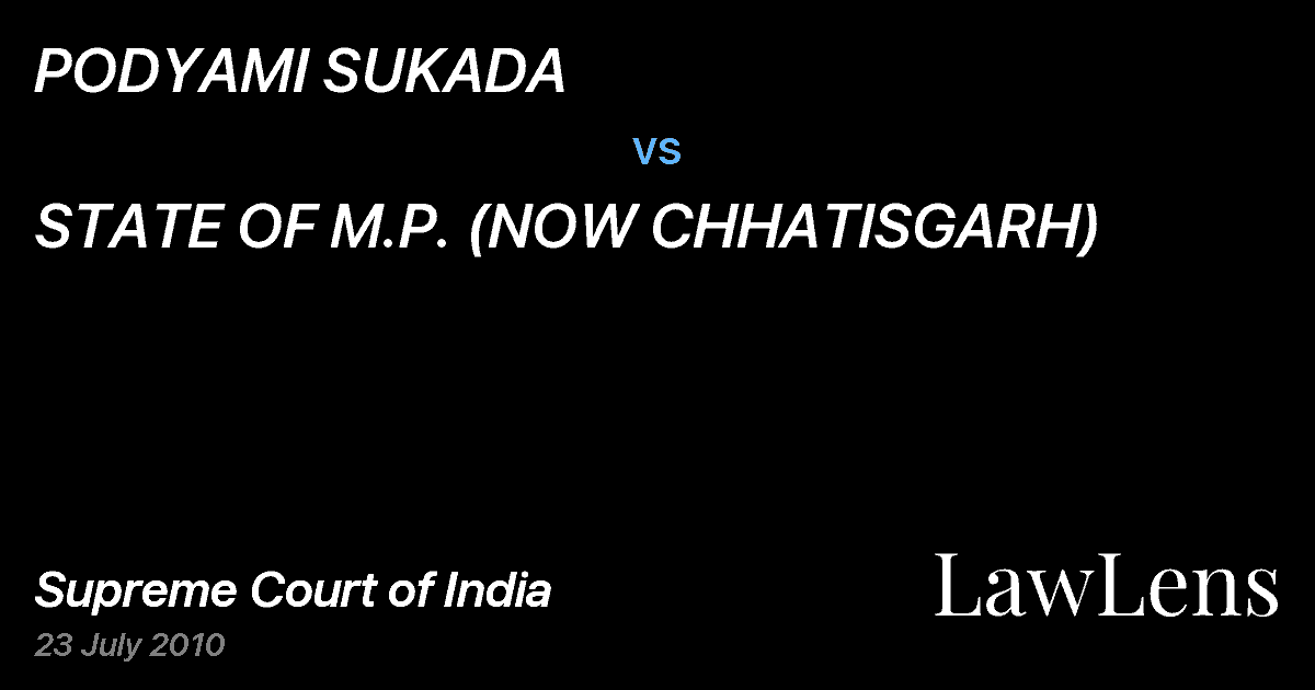 Preview image for PODYAMI SUKADA vs. STATE OF M.P. (NOW CHHATISGARH)