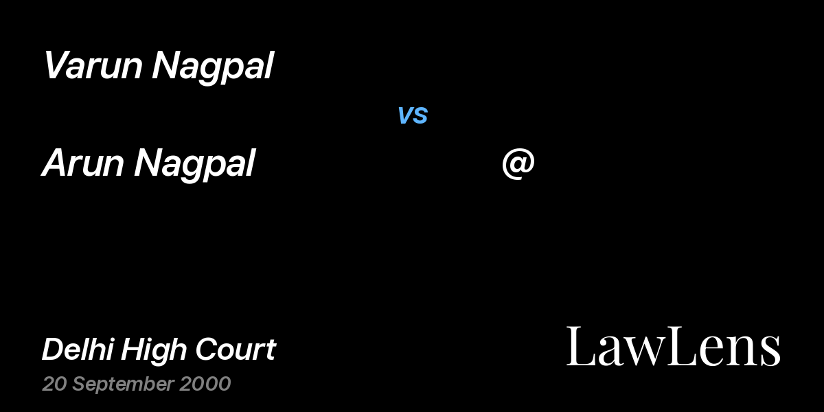 Preview image for Varun Nagpal vs. Arun Nagpal                            @