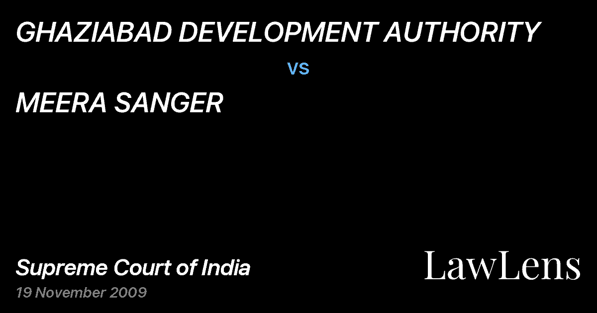 Preview image for GHAZIABAD DEVELOPMENT AUTHORITY vs. MEERA SANGER