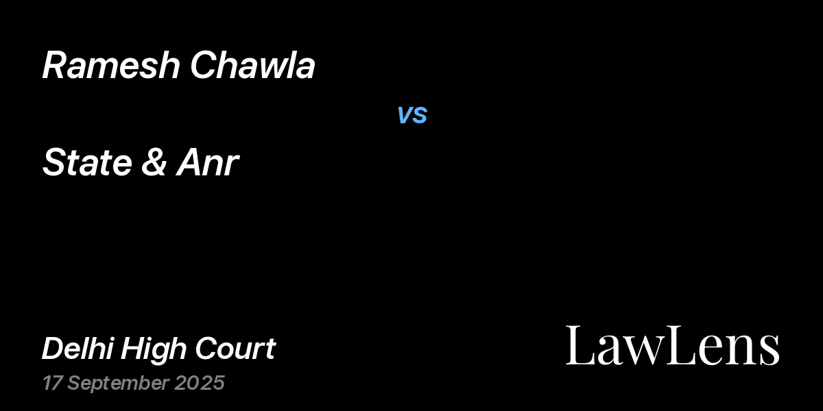 Preview image for Ramesh Chawla vs. State & Anr