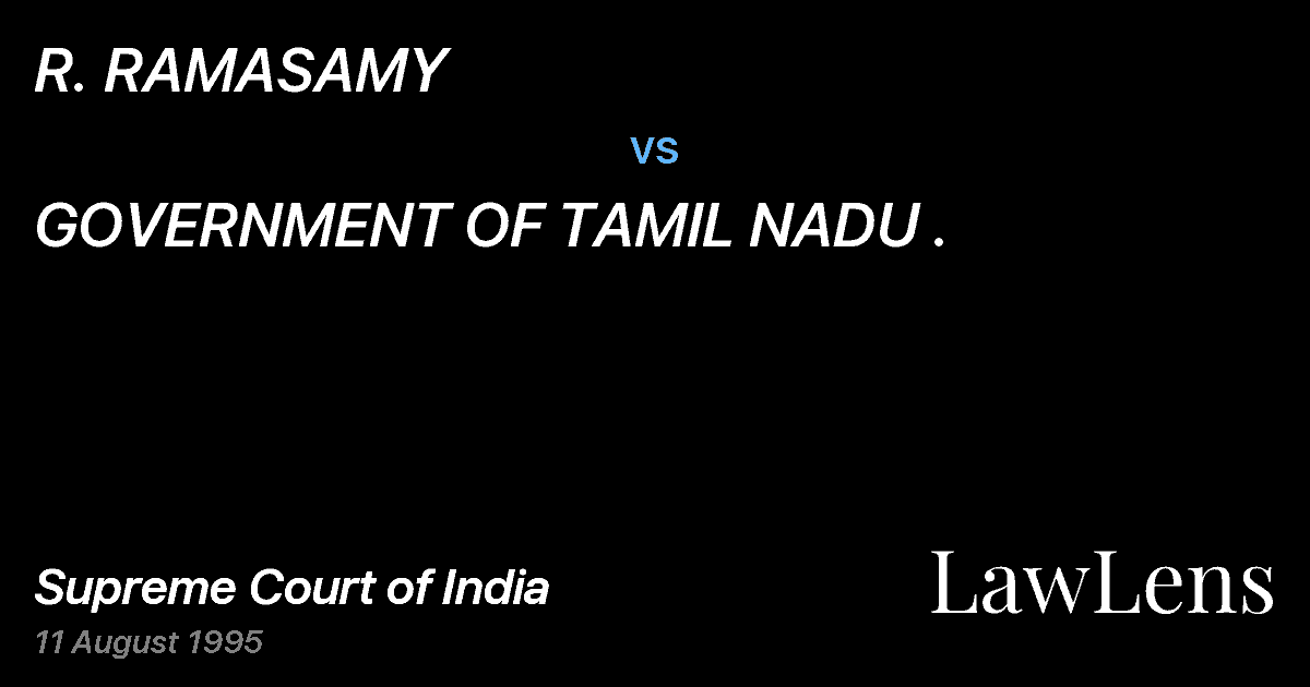 Preview image for R. RAMASAMY vs. GOVERNMENT OF TAMIL NADU .