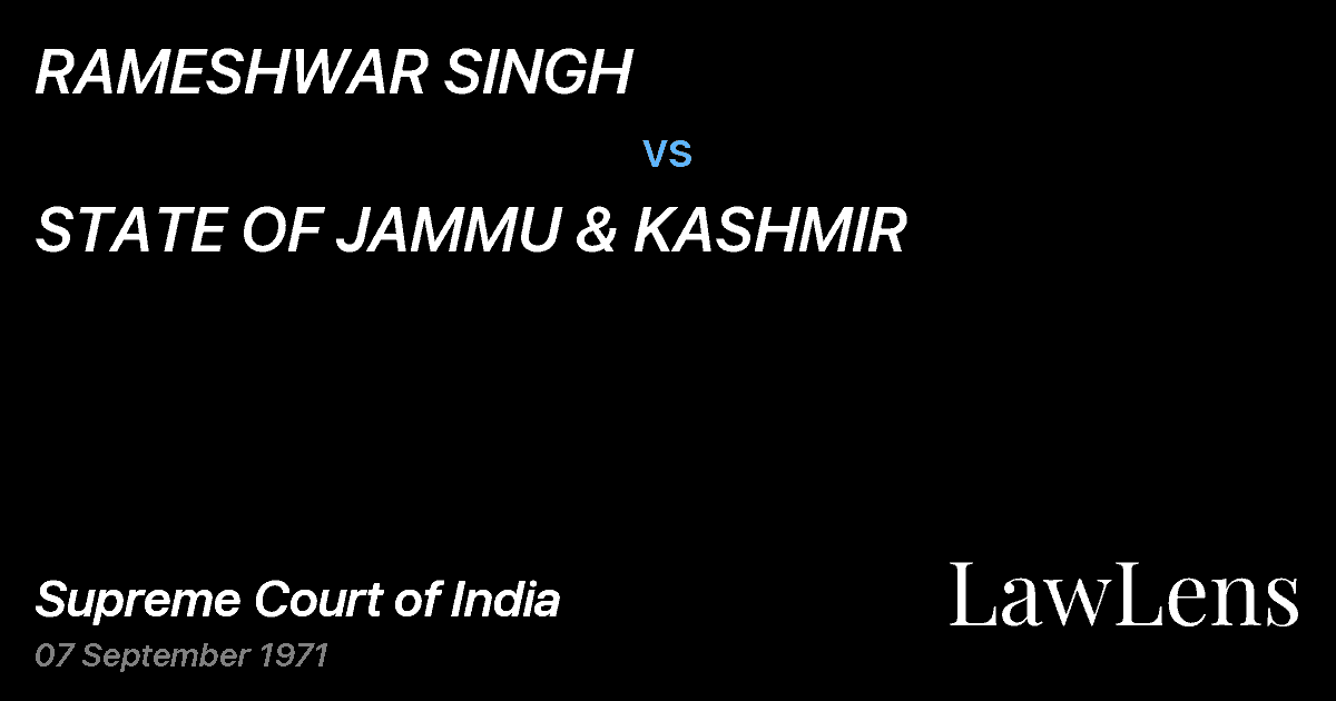 Preview image for RAMESHWAR SINGH vs. STATE OF JAMMU & KASHMIR