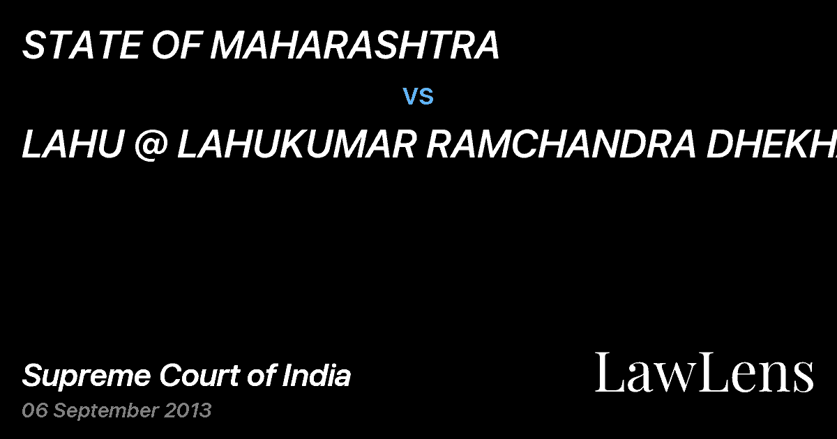 Preview image for STATE OF MAHARASHTRA vs. LAHU @ LAHUKUMAR RAMCHANDRA DHEKHANE
