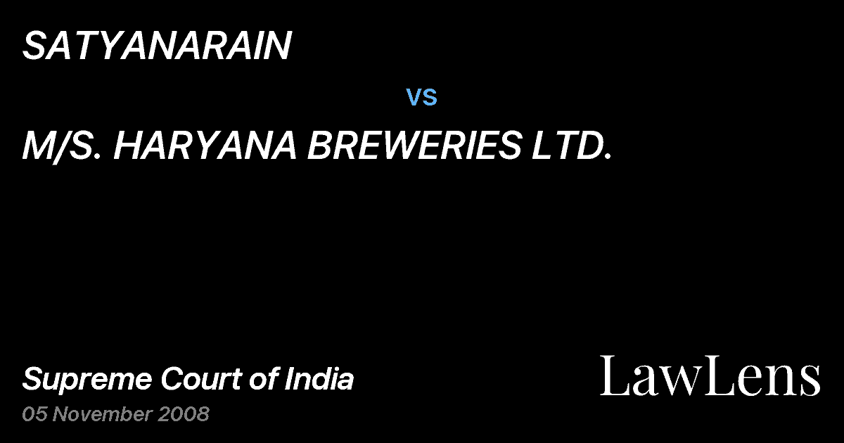 Preview image for SATYANARAIN vs. M/S. HARYANA BREWERIES LTD.