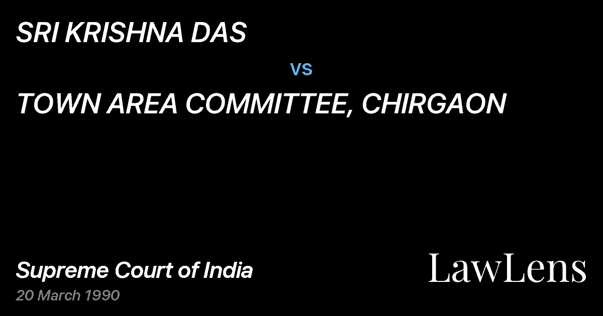 Preview image for SRI KRISHNA DAS vs. TOWN AREA COMMITTEE, CHIRGAON