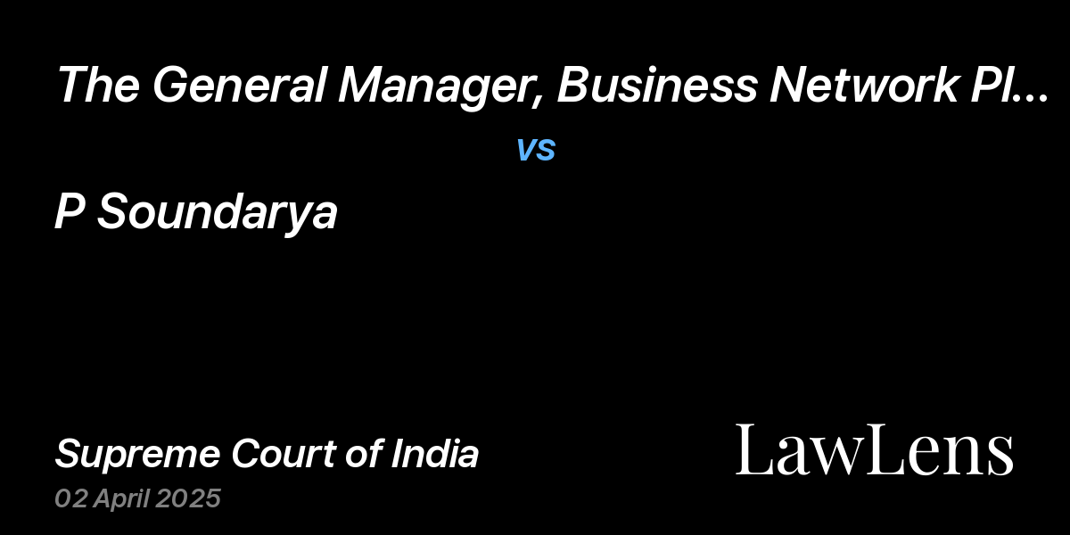 Preview image for The General Manager, Business Network Planning Retail Bharat Petroleum Corporation Limited vs. P Soundarya