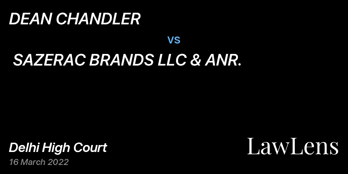 Preview image for DEAN CHANDLER  vs.  SAZERAC BRANDS LLC & ANR.