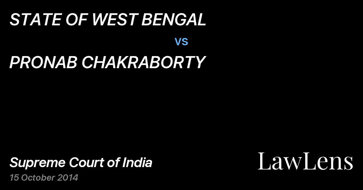 Preview image for STATE OF WEST BENGAL vs. PRONAB CHAKRABORTY