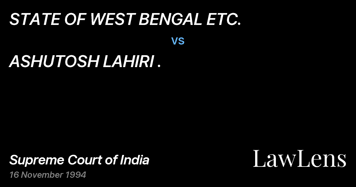 Preview image for STATE OF WEST BENGAL ETC. vs. ASHUTOSH LAHIRI .