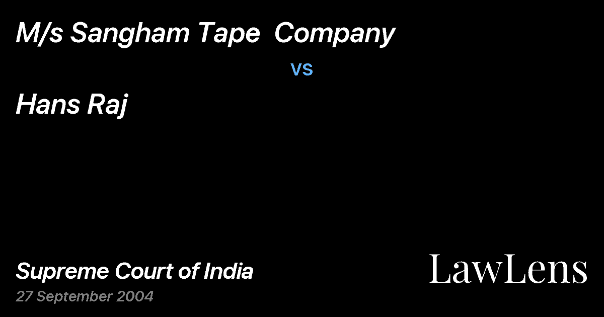Preview image for M/s Sangham Tape  Company vs. Hans Raj